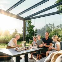 ACHTUNG: Erstnutzung für SL! Weitergabe an Händler erst ab März 2024! Ort (Bünde) soll nicht genannt werden! AB 166928, Größe 5,20 x 4,00 Meter, Farbe DB703 Feinstruktur, Beleuchtung mit 15 Strahlern (3 in jedem Sparren), Beschattung mit SLM200 Unt